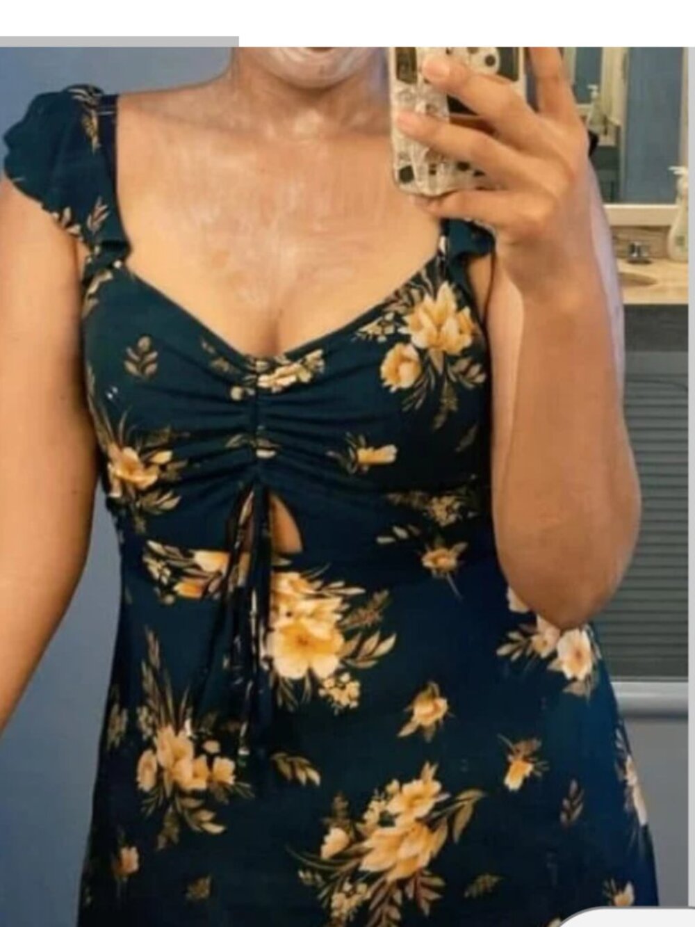 Teal Floral Cutout Maxi Dress Size M